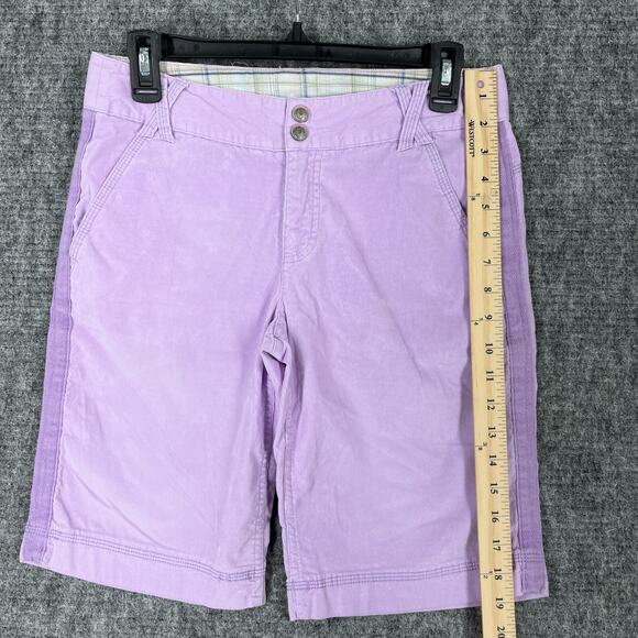 Athleta Women Corduroy Bermuda Shorts 4 Purple Adjustable Waist Stretch Mid-rise - Picture 7 of 10